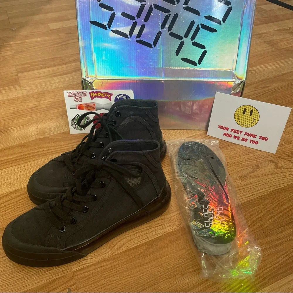 53045 SHOES Black High Top Sneakers - Picture 3 of 9